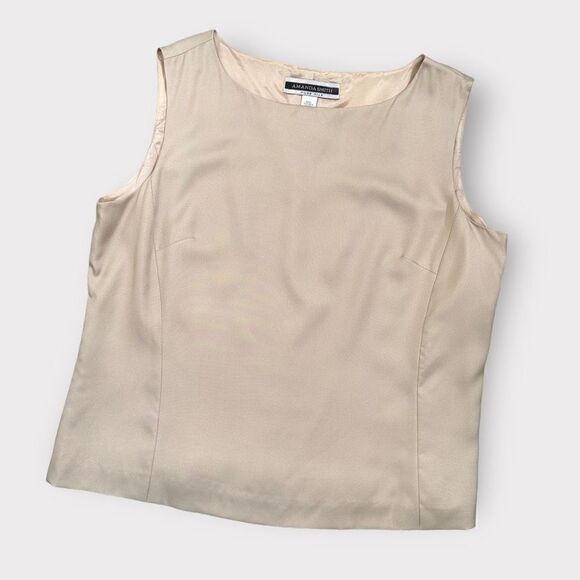 Amanda Smith‎ Pure Silk Ivory Blazer Top 2 Pieces Set Size 16 - Picture 3 of 9